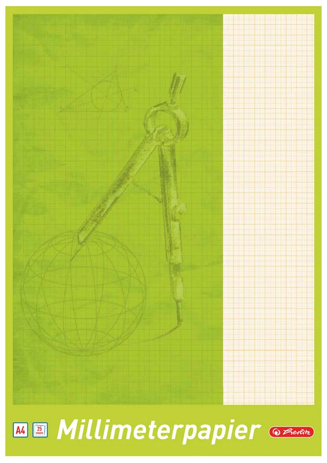 herlitz Bloc de papier millimétré A3, 80 g/m2, 20 feuilles - OEM 300008142
