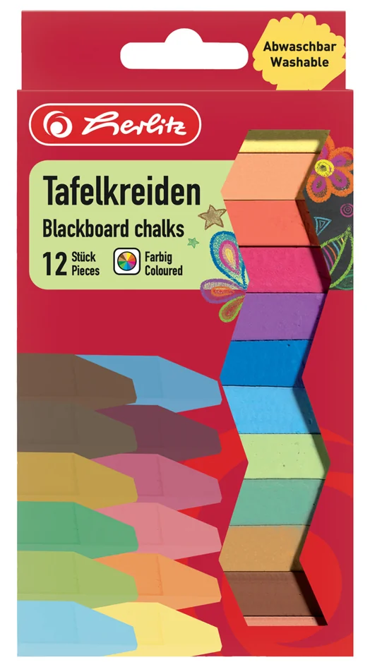 herlitz Craie pour tableau, assorti, étui carton de 12 - OEM 300010399