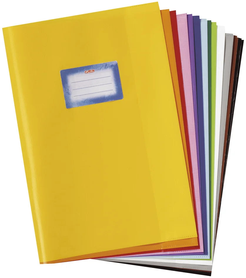 herlitz Protège-cahier format A4, gaufré (raphia), PP, jaune - lot de 25 - OEM 400139194