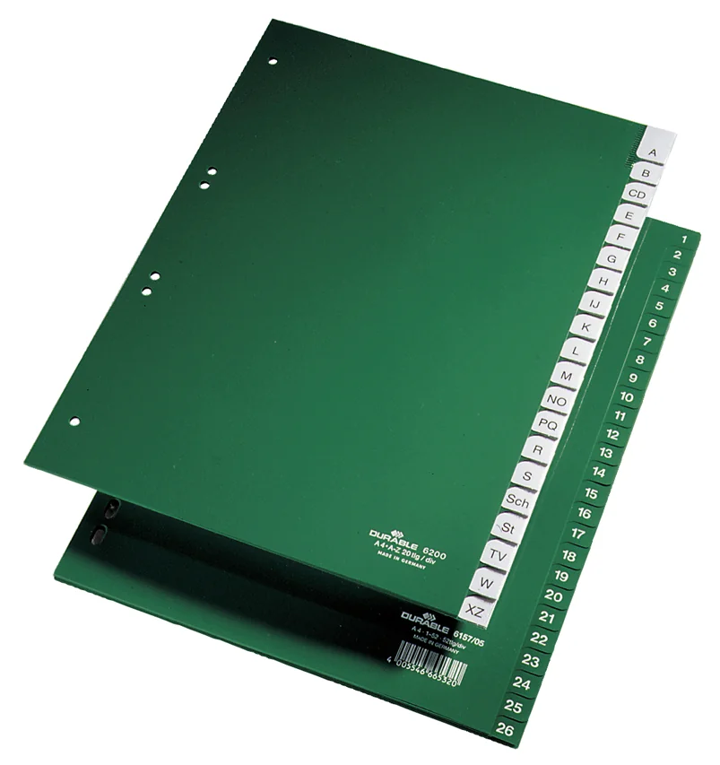 DURABLE Intercalaires en plastique, PP, 15 touches - OEM 6222-05