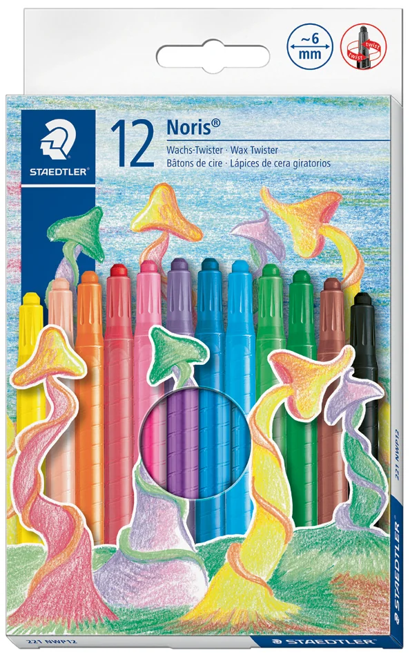 STAEDTLER Crayon en cire Noris, étui plastique de 12 - OEM 221 NWP12