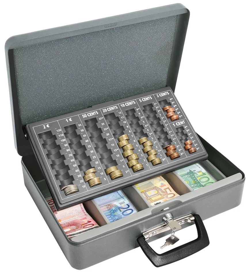 WEDO Coffret-caisse à monnaie Maxi, en tôle d'acier, gris - OEM 149 100812