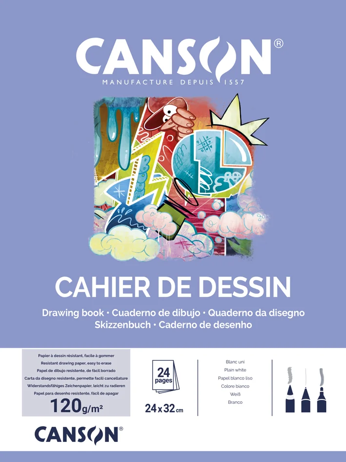 CANSON Cahier à dessin, uni, 125 g/m2, 240 x 320 mm - OEM C200027109