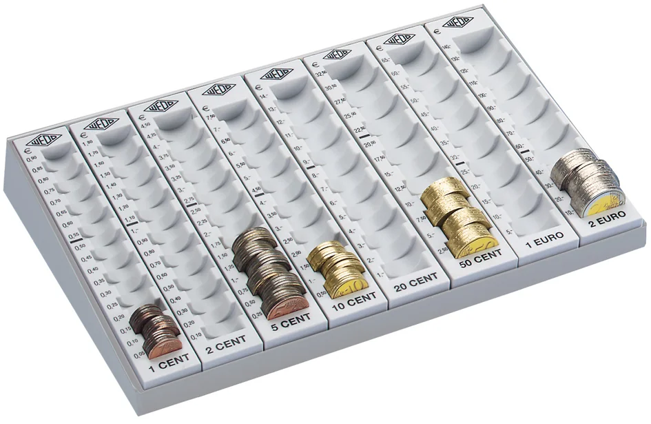 WEDO Monnayeur monobloc avec 8 rangées amovibles, gris - OEM 160 780037