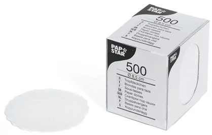 PAPSTAR Sous-tasses rond, diamètre: 8,5 cm, blanc - OEM 12296