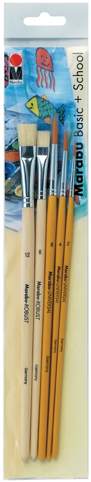 Marabu Kit de pinceau 'Basic + School', de 5 pièces - OEM 0184000000200