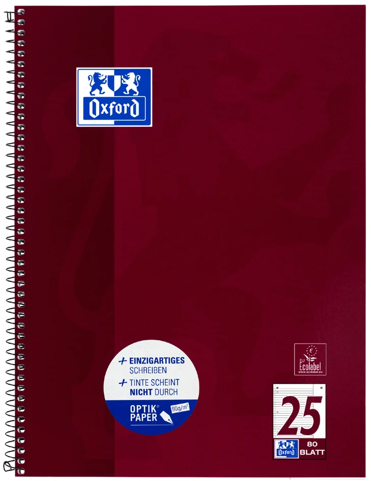 Oxford Cahier à spirale, A4+, pointillé, 160 pages,turquoise - OEM 400132378