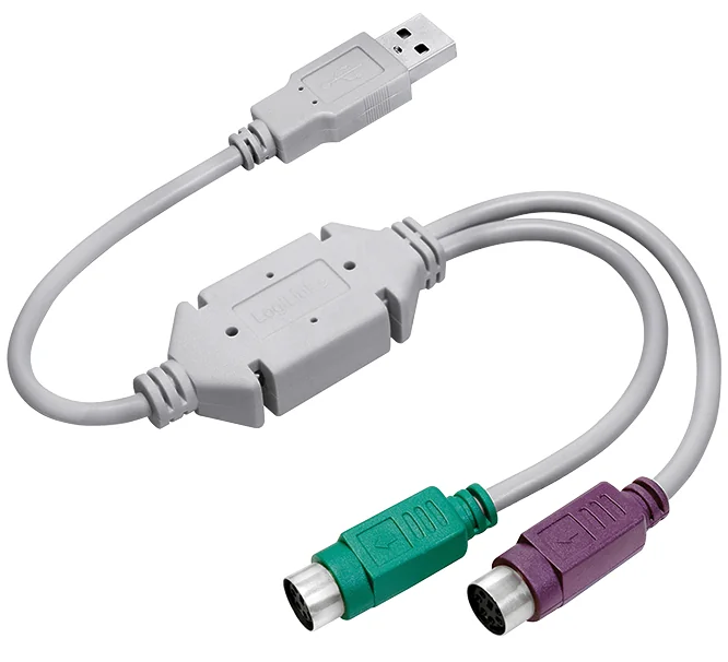 LogiLink Câble adaptateur USB-2 x PS/2, longueur: 0,20 m - OEM AU0004A