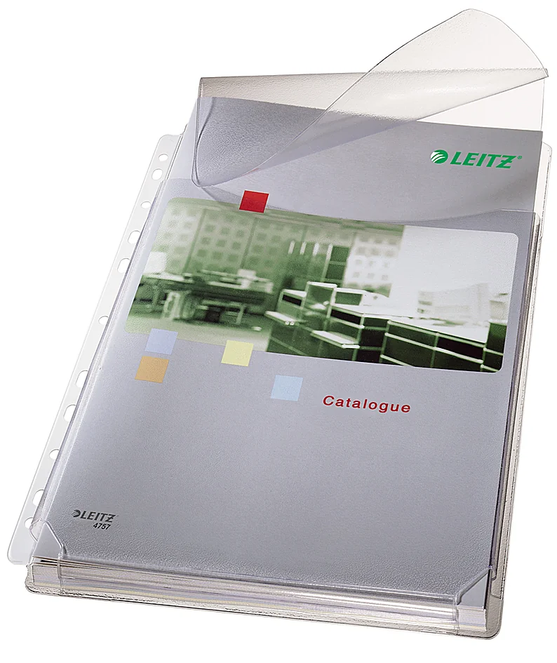 LEITZ Pochette perforée Maxi avec rabat, A4, PVC, grainée - OEM 4757-30-03