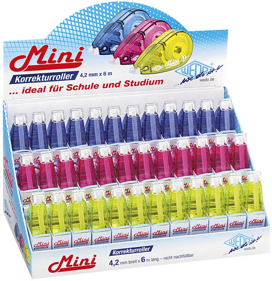 WEDO Mini roller correcteur, 4,2 mm x 6 m, présentoir de 36 - lot de 36 - OEM 2570420699