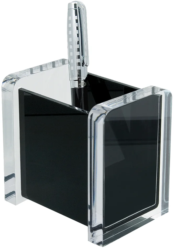 WEDO Pot à crayons 'acrylique exclusif', transparent/noir - OEM 0604001