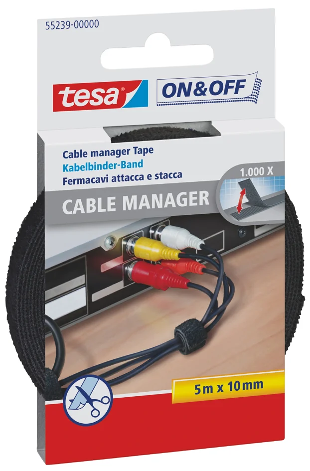 tesa On & Off Serre-câbles Cable Manager Universal, noir - OEM 55239-00000-02