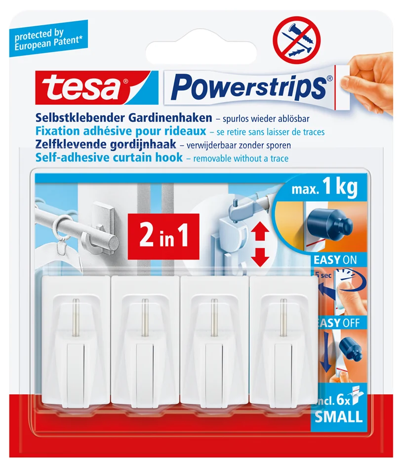 tesa Powerstrips Fixation adhésive pour rideaux Vario, blanc - OEM 58034-00007-20