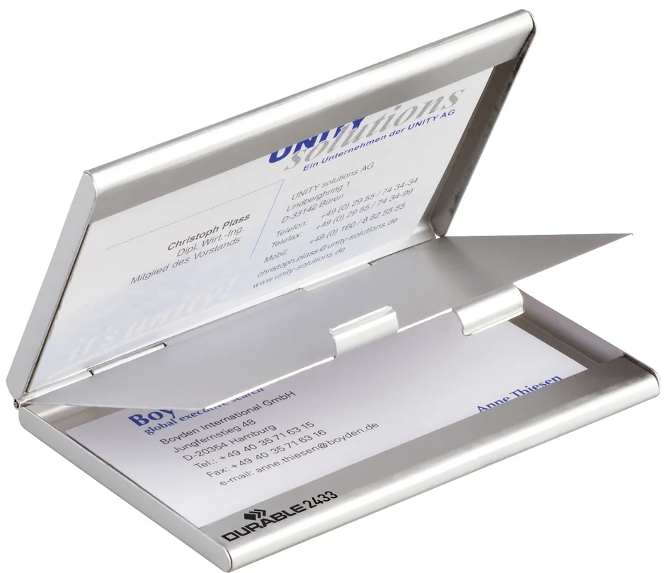 DURABLE Etui pour cartes de visite BUSINESS CARD BOX DUO - OEM 2433-23