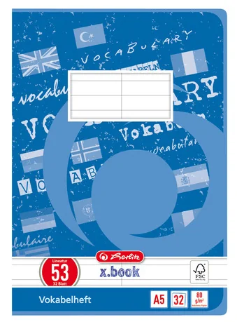 Herlitz Cahier de vocabulaire x.book, A5, 3 colonnes - OEM 300002661