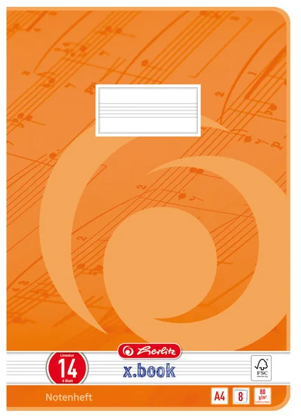 herlitz Cahier de musique x.book, A4, linéature 14, 16 pages - OEM 400128886