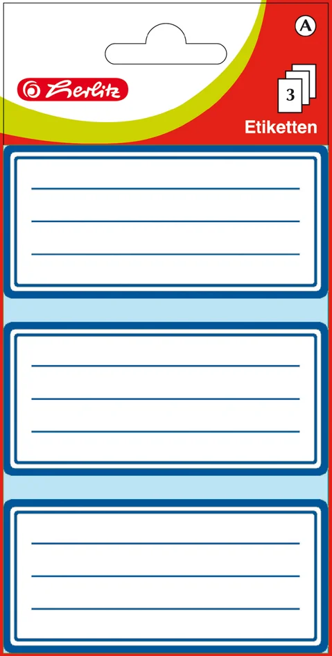 herlitz Etiquettes pour livres, blanc avec cadre bleu - OEM 300010173