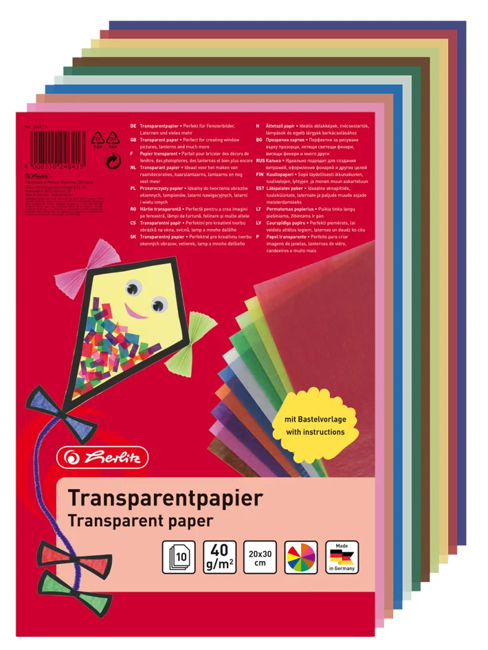 herlitz Papier transparent, 200 x 300 mm, 10 feuilles - OEM 300 003 928