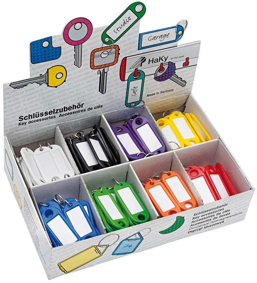 WEDO Porte-clés avec anneau, diamètre: 18 mm, présentoir - lot de 200 - OEM 262 8018