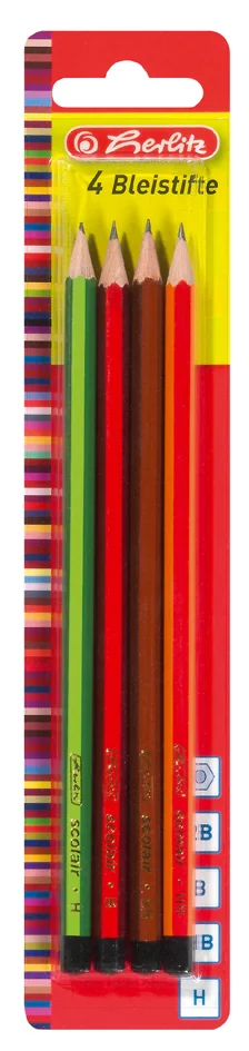 herlitz Crayon Scolair, hexagonal, set de 4, assorti - OEM 300010418