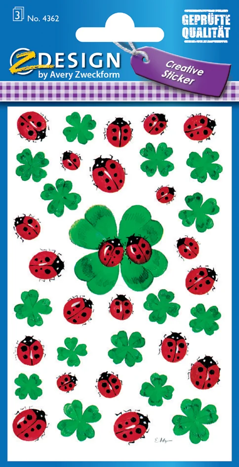 AVERY Zweckform ZDesign Sticker 'coccinelle et trèfle' - OEM 4362