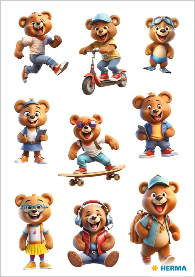 HERMA Sticker MAGIC Oursons stylés, papier - OEM 15787