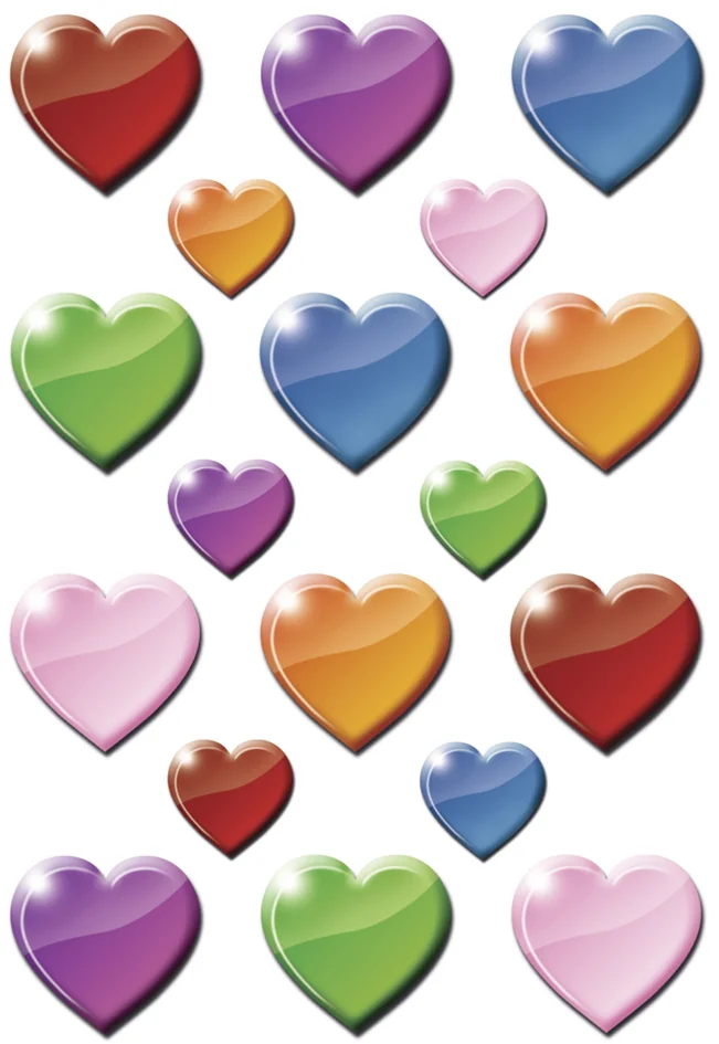 HERMA Sticker DECOR 'Coeurs multicolores' - OEM 3403