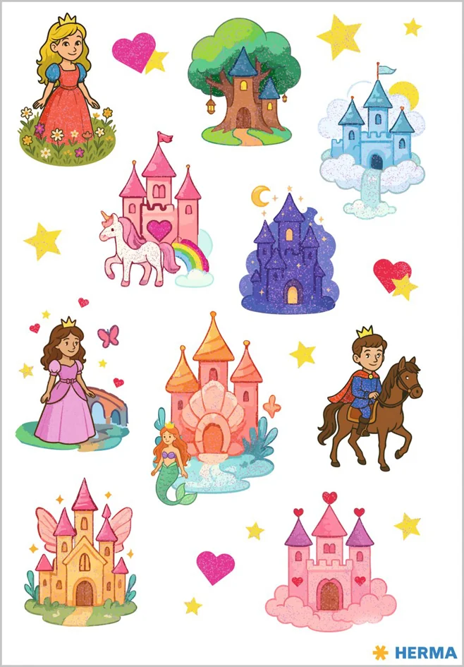 HERMA Stickers DECOR Contes de fées, papier scintillant - OEM 15832