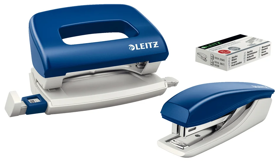 LEITZ Kit agrafeuse et perforateur, bleu - OEM 5507-60-35