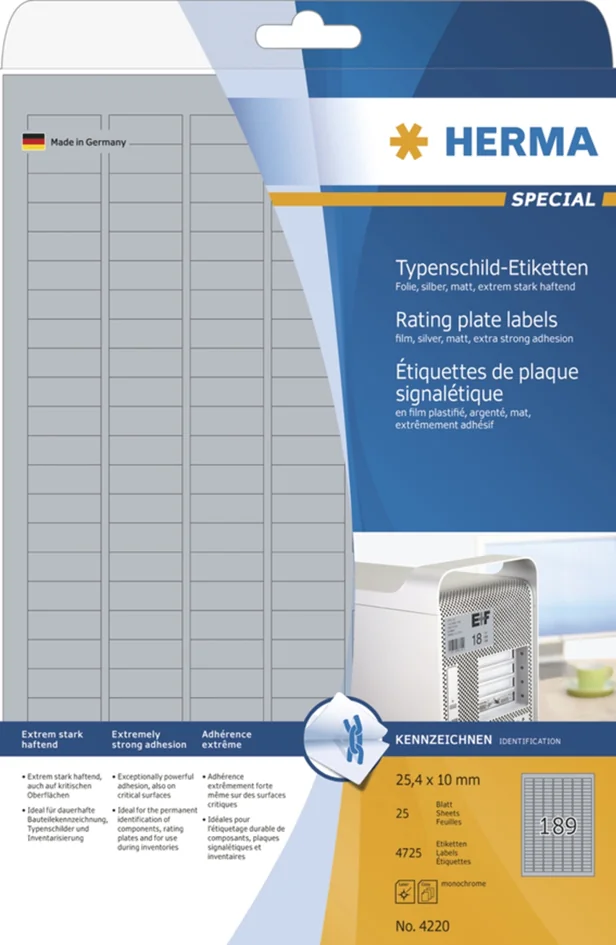 HERMA Etiquette de plaque signalétique SPECIAL,45,7 x 21,2mm - OEM 4221