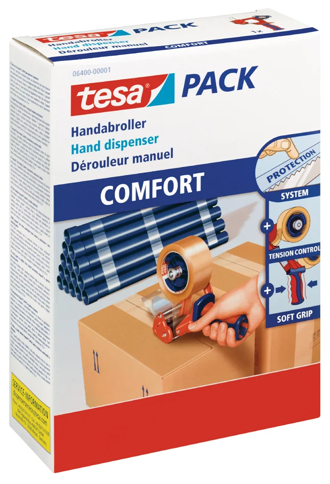 tesa tesapack Dévidoir COMFORT 6400 ruban adhésif emballage - OEM 06400-00001-02