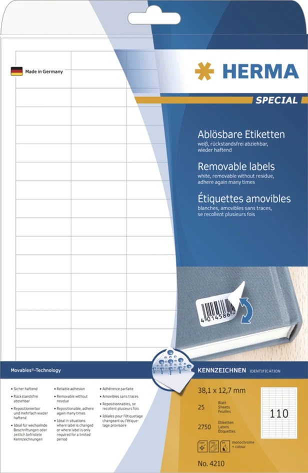 HERMA Etiquette universelle SPECIAL, 17,8 x 10 mm, blanc - OEM 10000