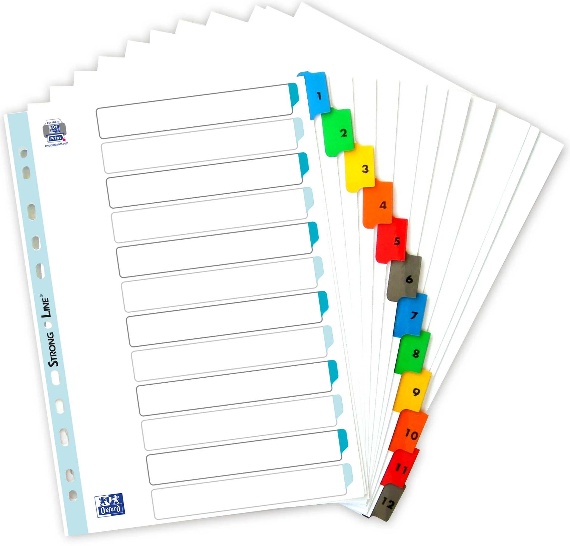 Oxford Intercalaires numériques, A4, 12 touches - OEM 100204616