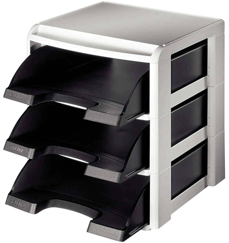 LEITZ Set corbeilles à courrier, A4, corbeilles noire - OEM 5327-00-95