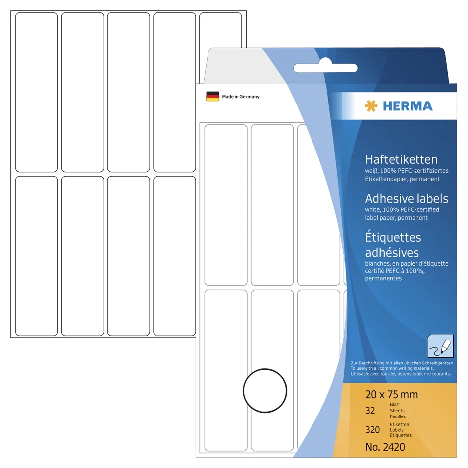 HERMA Etiquette multi-usage, 16 x 22 mm, grand paquet,blanc - OEM 2380