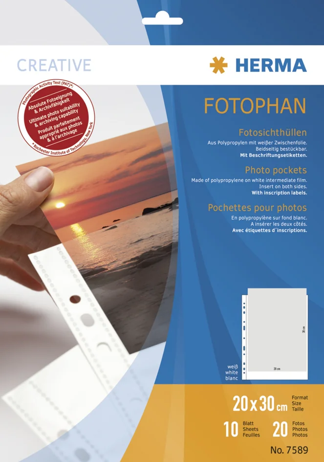 HERMA Pochettes pour photos Fotophan, format A4, pour photos - OEM 7583