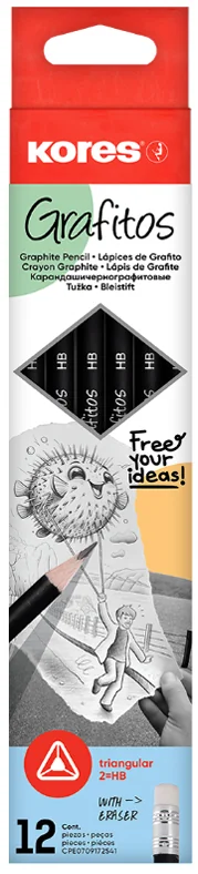 Kores Crayon Grafitos, degré de dureté: HB, triangulaire - OEM BB92300