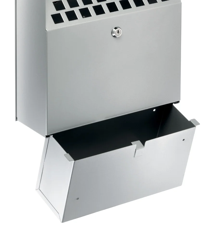 DURABLE Cendrier mural en métal, 4 litres, argent métallique - OEM 3334-23