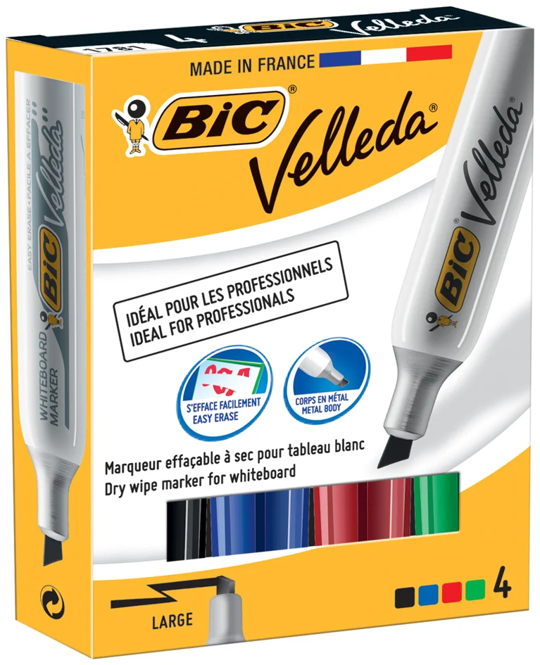 BIC Marqueur pour tableau blanc Velleda 1781, étui de 4 - OEM 8757872