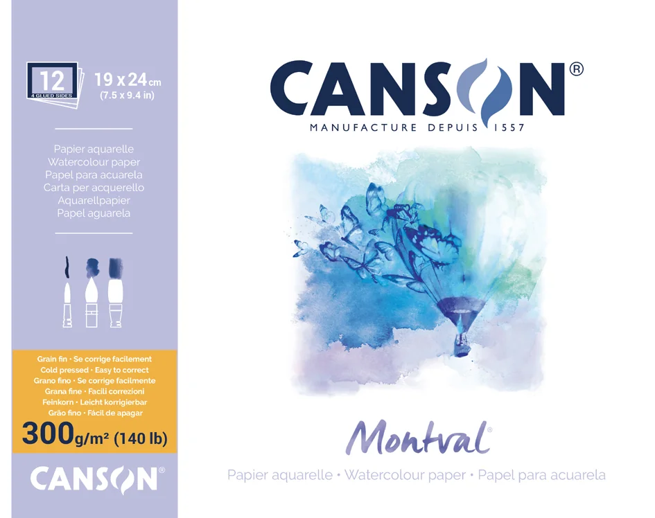 CANSON Bloc de papier aquarelle 'Montval', 300 x 400 mm - OEM C200006545