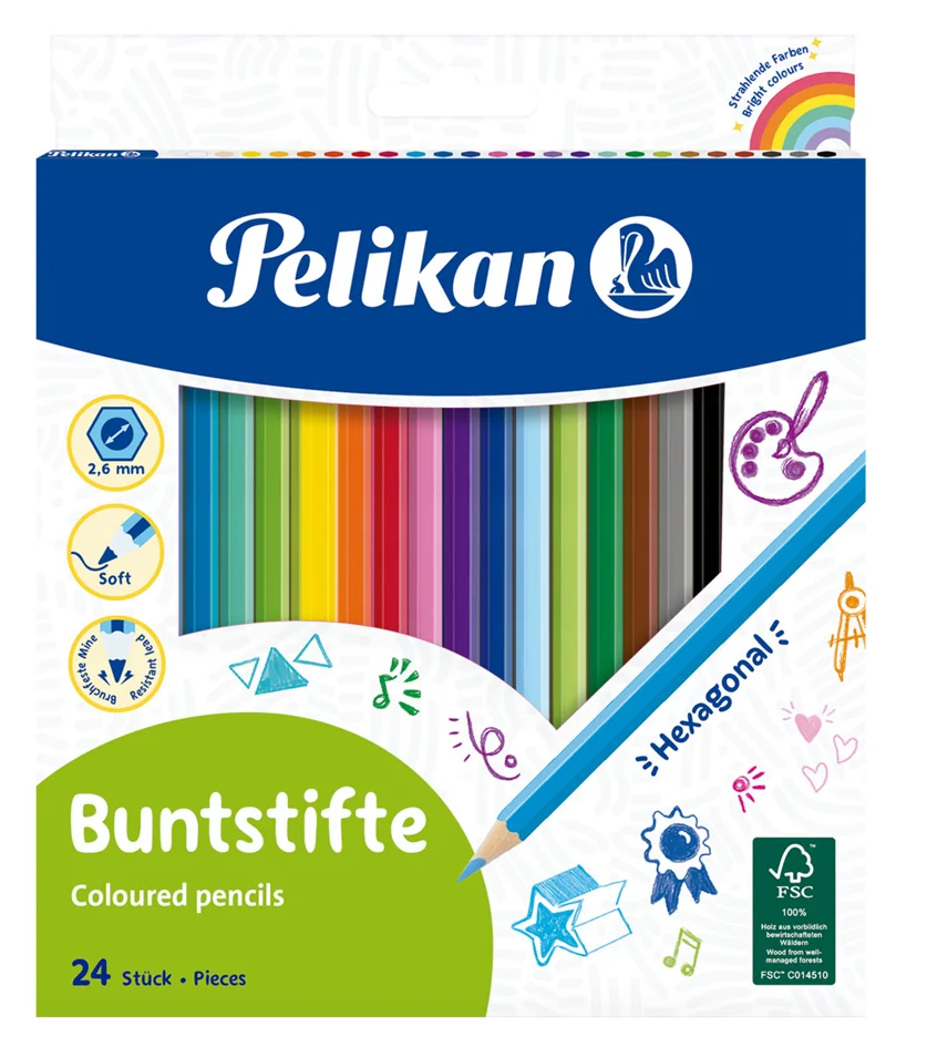 Pelikan Crayons de couleur standard, étui en carton de 24 - OEM 100401615