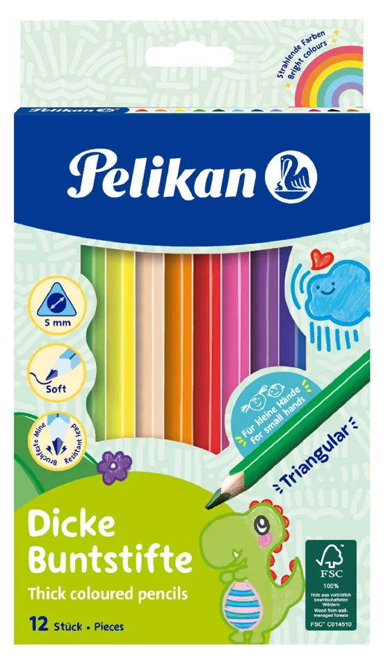 Pelikan Crayons de couleur épais, étui en carton de 12 - OEM 100401616