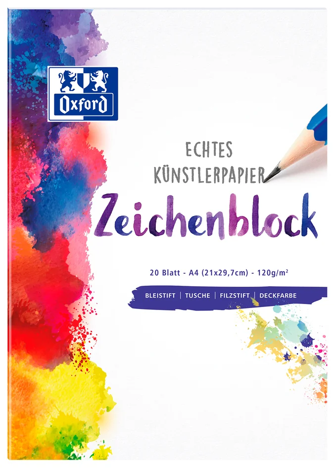 Oxford Bloc à dessin, format A4, uni, 120 g/m2 - OEM 100050321