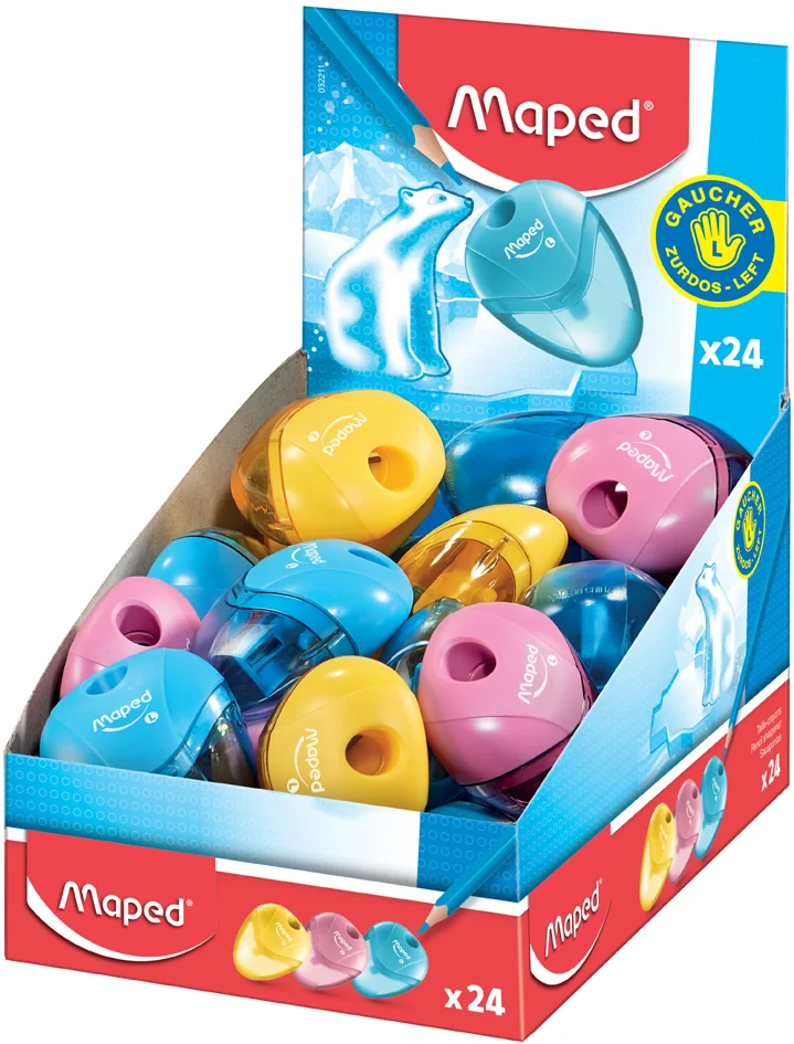 Maped Taille-crayon i-gloo pour gauchers, présentoir 24 - lot de 24 - OEM 032211