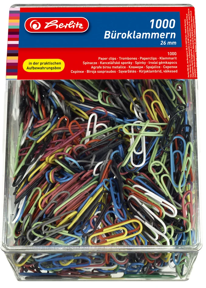 herlitz Trombones, en métal, revêtus de plastique, 26 mm - OEM 300000608
