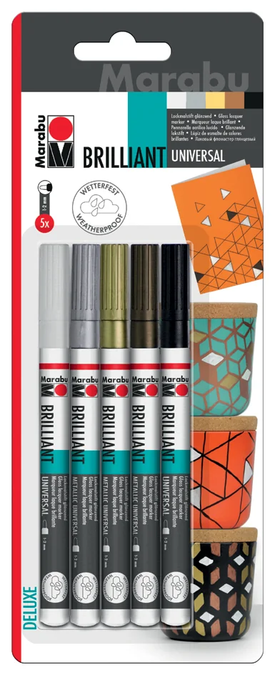 Marabu Feutre de peinture 'Brilliant Painter', blister de 5 - OEM 0121000000081