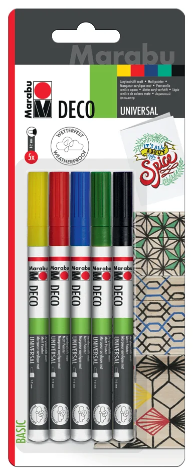 Marabu Marqueur acrylique 'Deco Painter mat', blister de 5 - OEM 0122000000080