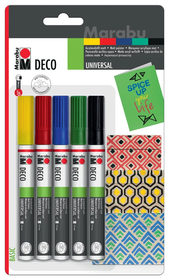 Marabu Marqueur acrylique 'Deco Painter matt', blister de 5 - OEM 0122000000081