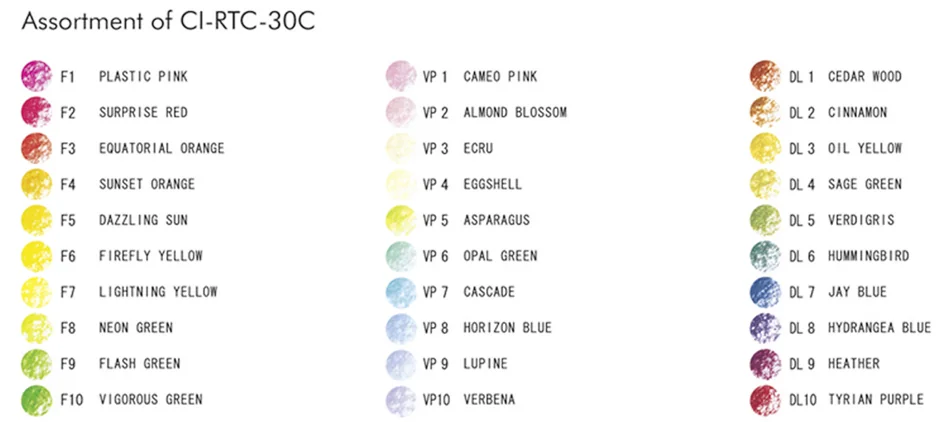 TOMBOW Crayons de couleur 'IROJITEN' - Seascape, set de 30 - OEM CI-RTC-30C