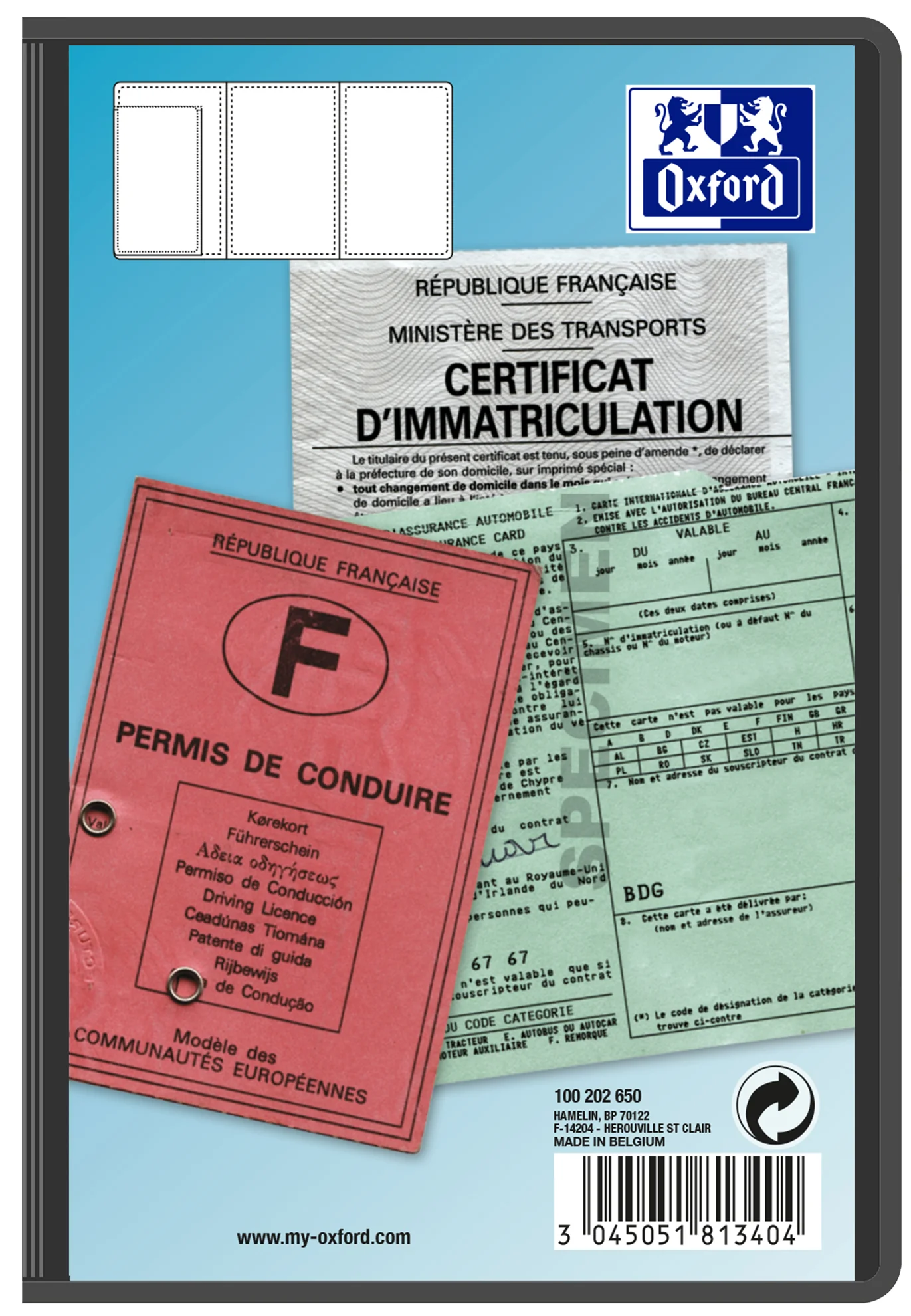 Oxford Etui de protection multipapiers voiture, 3 volets - OEM 100 202 650